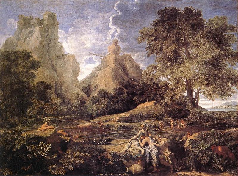 POUSSIN, Nicolas Landscape with Polyphemus af Spain oil painting art